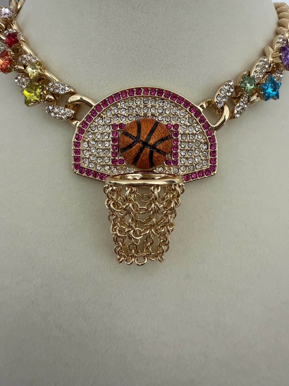 Betsey Johnson Basketball Short Pendant Necklace